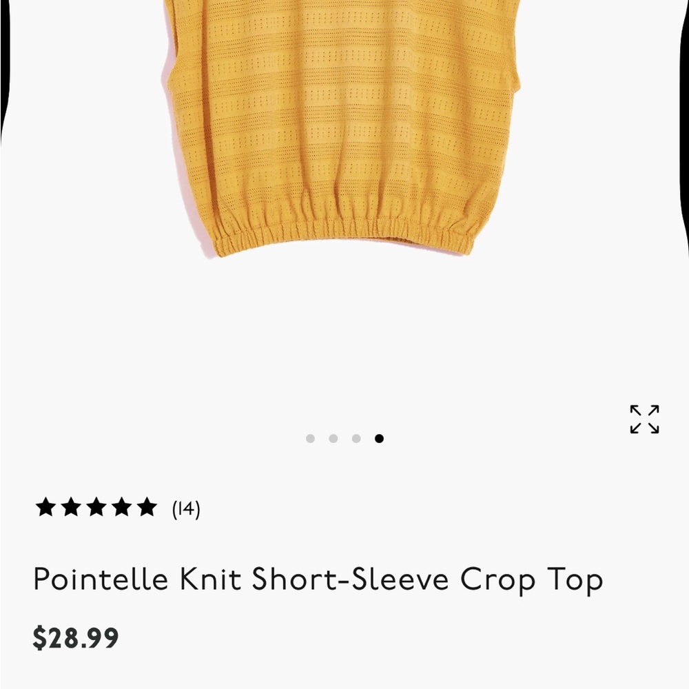 Madewell Yellow Knit Crop Top